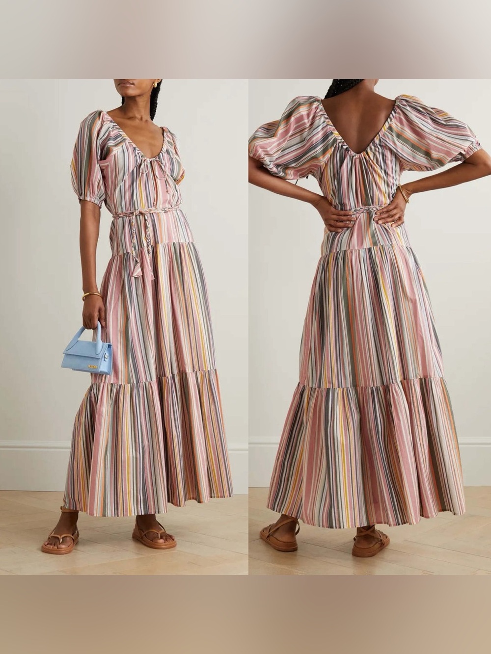 Hannah Artwear Selene Striped Dress Flush Pink 2~ L